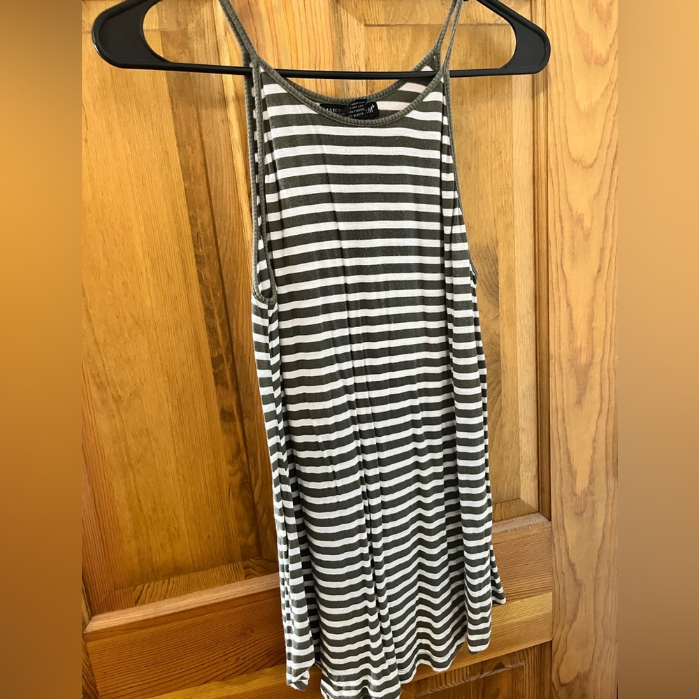 Sage green stripe tank